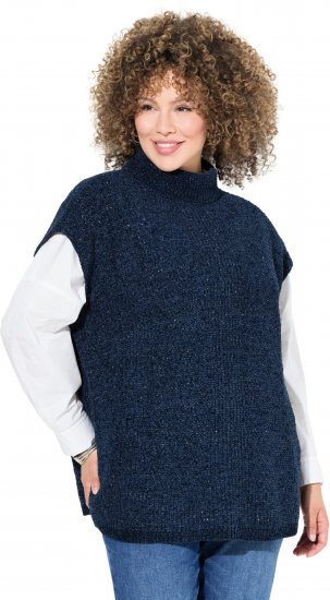 Ulla Popken Cap Sleeve Turtleneck Sweater Blue - φούτερ/Φούτερ με κουκούλα - 