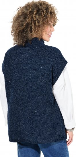 Ulla Popken Cap Sleeve Turtleneck Sweater Blue - φούτερ/Φούτερ με κουκούλα - 