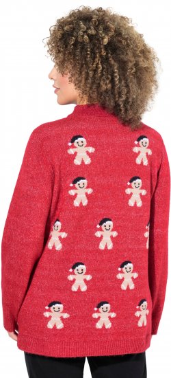 Ulla Popken Gingerbread Men Sweater Salsa Red - φούτερ/Φούτερ με κουκούλα - 