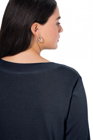 Ulla Popken Soft Fine Knit Pullover V-Neck Sweatshirt Marine - φούτερ/Φούτερ με κουκούλα - Ζεστά Φούτερ, Hoodies & Πλεκτά