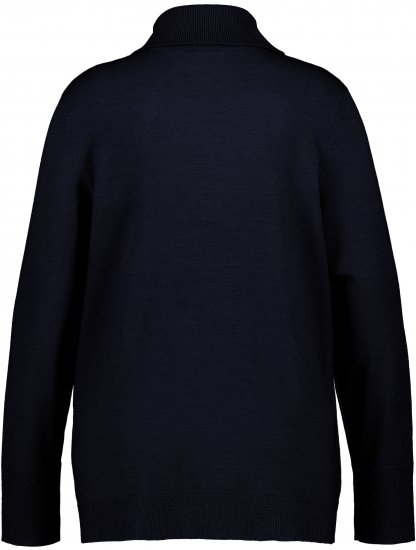 Ulla Popken Turtleneck Ribbed Trim Long Sleeve Sweater Navy - φούτερ/Φούτερ με κουκούλα - 