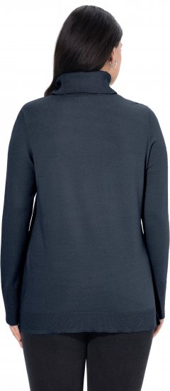 Ulla Popken Turtleneck Ribbed Trim Long Sleeve Sweater Navy - φούτερ/Φούτερ με κουκούλα - 