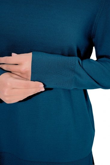 Ulla Popken Turtleneck Ribbed Trim Long Sleeve Sweater Cerulean - φούτερ/Φούτερ με κουκούλα - Ζεστά Φούτερ, Hoodies & Πλεκτά
