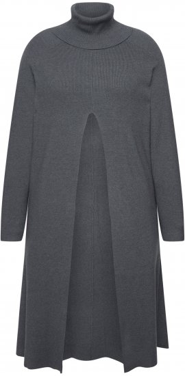 Ulla Popken Long Turtleneck Duster Sweater Graphite Grey - φούτερ/Φούτερ με κουκούλα - 
