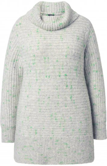 Ulla Popken Space Yarn Oversized Turtleneck Sweater Light Grey Melange - φούτερ/Φούτερ με κουκούλα - 