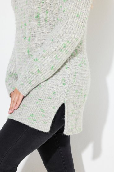 Ulla Popken Space Yarn Oversized Turtleneck Sweater Light Grey Melange - φούτερ/Φούτερ με κουκούλα - Ζεστά Φούτερ, Hoodies & Πλεκτά