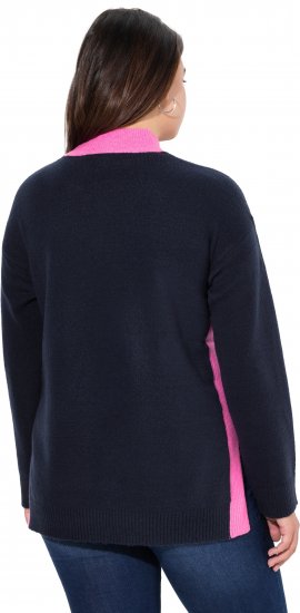 Ulla Popken Color Block Long Sleeve Sweater Ink Blue - φούτερ/Φούτερ με κουκούλα - 