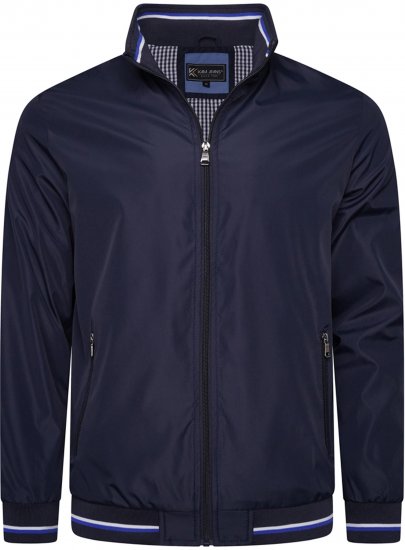 Kam Jeans 444 Premium Harrington Jacket Navy - Μπουφάν - Aνδρικά μπουφαν μεγάλα μεγέθη