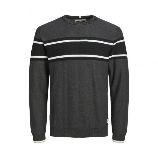 Jack & Jones Logan Spring Knitted Pullover Black - φούτερ/Φούτερ με κουκούλα - φούτερ/Φούτερ με κουκούλα ανδρικά μεγάλα μεγέθη 