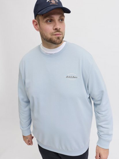 Jack & Jones Brandon Sweatshirt Blue - φούτερ/Φούτερ με κουκούλα - φούτερ/Φούτερ με κουκούλα ανδρικά μεγάλα μεγέθη 