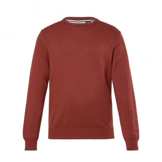 JP1880 Classic Round Neck Long Sleeve Sweater Brick Brown - φούτερ/Φούτερ με κουκούλα - φούτερ/Φούτερ με κουκούλα ανδρικά μεγάλα μεγέθη 