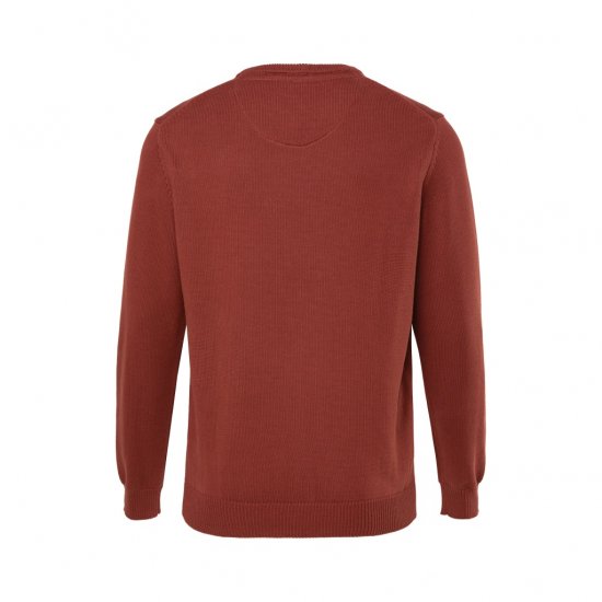 JP1880 Classic Round Neck Long Sleeve Sweater Brick Brown - φούτερ/Φούτερ με κουκούλα - φούτερ/Φούτερ με κουκούλα ανδρικά μεγάλα μεγέθη 