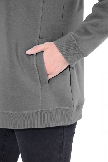 Ulla Popken Drawstring Collar Long Sleeve Sweatshirt Graphite Grey - Ulla Popken - Ρούχα Ulla Popken Plus Size