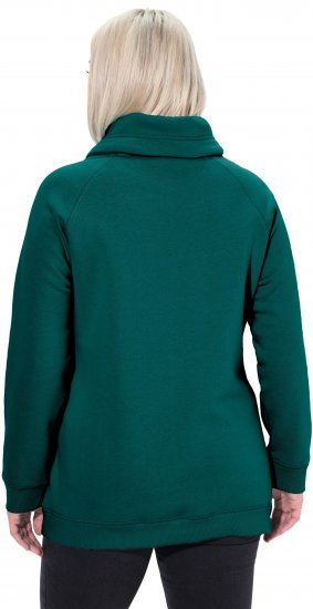 Ulla Popken Drawstring Collar Long Sleeve Sweatshirt Teal Green - φούτερ/Φούτερ με κουκούλα - 