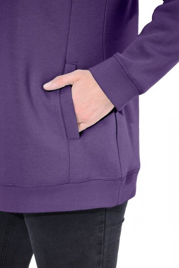 Ulla Popken Drawstring Collar Long Sleeve Sweatshirt Deep Violet - Ulla Popken - Ρούχα Ulla Popken Plus Size