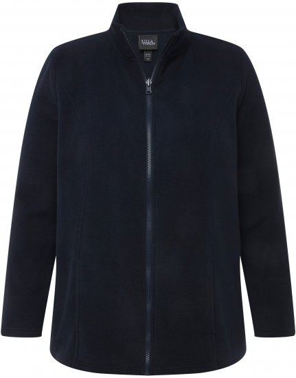 Ulla Popken Modular Fleece Zip Front Jacket Navy - φούτερ/Φούτερ με κουκούλα - 