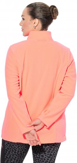 Ulla Popken Modular Fleece Zip Front Jacket Neon Pink - φούτερ/Φούτερ με κουκούλα - 