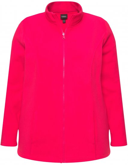 Ulla Popken Modular Fleece Zip Front Jacket Magenta - φούτερ/Φούτερ με κουκούλα - 