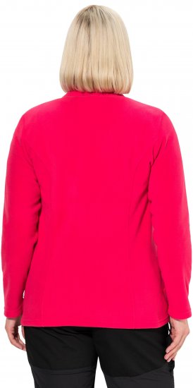 Ulla Popken Modular Fleece Zip Front Jacket Magenta - φούτερ/Φούτερ με κουκούλα - 