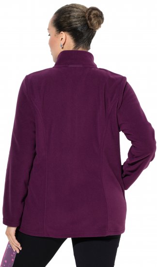 Ulla Popken Modular Fleece Zip Front Jacket Dark Cherry - φούτερ/Φούτερ με κουκούλα - 