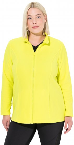 Ulla Popken Modular Fleece Zip Front Jacket Lime - φούτερ/Φούτερ με κουκούλα - 