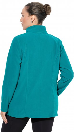 Ulla Popken Modular Fleece Zip Front Jacket Emerald - φούτερ/Φούτερ με κουκούλα - 