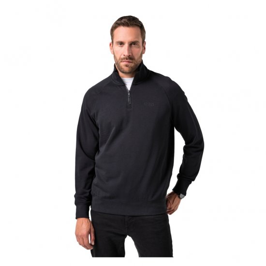 JP1880 Sweatshirt Half-Zip Stomach Fit Black - φούτερ/Φούτερ με κουκούλα - φούτερ/Φούτερ με κουκούλα ανδρικά μεγάλα μεγέθη 