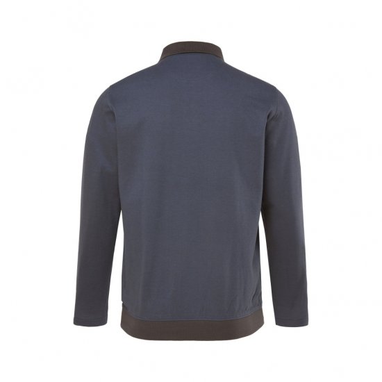 Boston Park Polo Shirt Long Sleeve Pique Grey - Πόλο μπλουζάκια - Aνδρικά μπλουζακια πολο μεγάλα μεγέθη