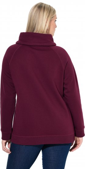 Ulla Popken Rhinestone Snowflake Turtleneck Sweatshirt Dark Ruby - φούτερ/Φούτερ με κουκούλα - 