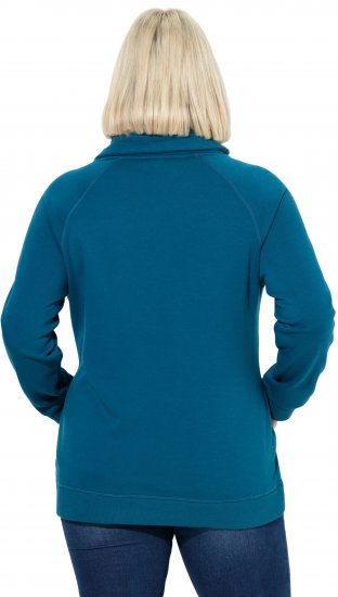 Ulla Popken Rhinestone Snowflake Turtleneck Sweatshirt Teal - φούτερ/Φούτερ με κουκούλα - 