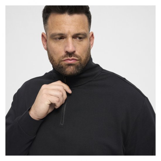 North Latitude Denim Half-Zip Sweatshirt Black - φούτερ/Φούτερ με κουκούλα - φούτερ/Φούτερ με κουκούλα ανδρικά μεγάλα μεγέθη 