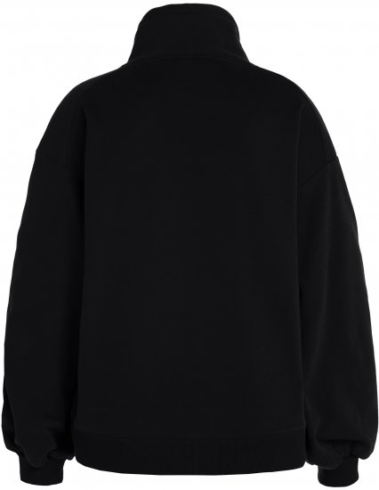 Ulla Popken Gathered Sleeve Oversized Fit Sweatshirt Black - φούτερ/Φούτερ με κουκούλα - 
