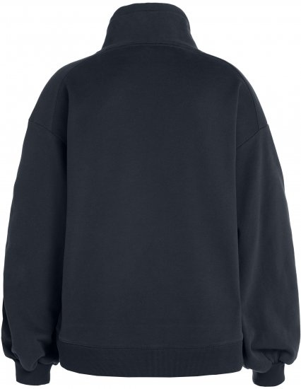 Ulla Popken Gathered Sleeve Oversized Fit Sweatshirt Navy - φούτερ/Φούτερ με κουκούλα - 