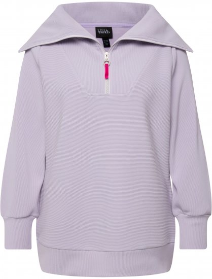 Ulla Popken Long Sleeve Troyer Collar Sweatshirt Pastel Lilac - φούτερ/Φούτερ με κουκούλα - 