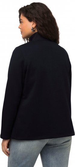 Ulla Popken Collared Long Sleeve Sweatshirt Navy - φούτερ/Φούτερ με κουκούλα - 