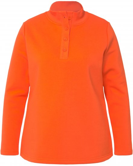 Ulla Popken Collared Long Sleeve Sweatshirt Tangerine - φούτερ/Φούτερ με κουκούλα - 