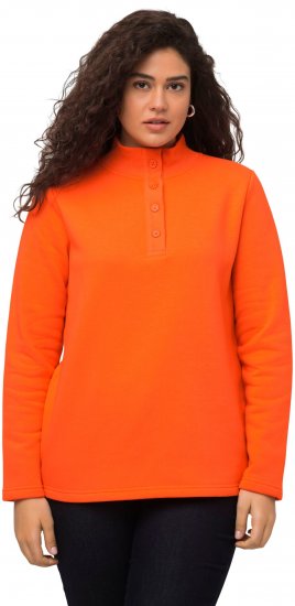 Ulla Popken Collared Long Sleeve Sweatshirt Tangerine - φούτερ/Φούτερ με κουκούλα - 