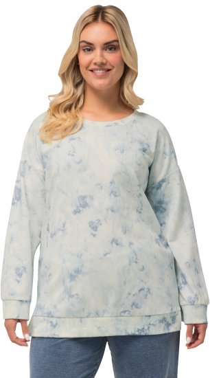 Ulla Popken Tie-Dyed Long Sleeve Sweatshirt Snow White - φούτερ/Φούτερ με κουκούλα - 