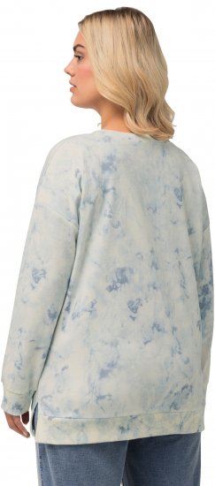 Ulla Popken Tie-Dyed Long Sleeve Sweatshirt Snow White - φούτερ/Φούτερ με κουκούλα - 