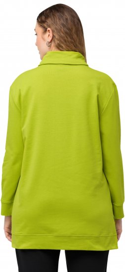 Ulla Popken GLOW Lettered Collared Sweatshirt Apple Green - φούτερ/Φούτερ με κουκούλα - 