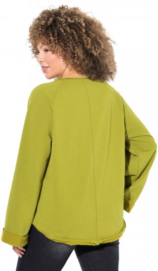Ulla Popken Embroidered Freedom Rolled Edge Sweatshirt Avocado Green - φούτερ/Φούτερ με κουκούλα - 