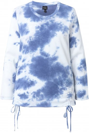 Ulla Popken Tie Dye Gathered Sweatshirt Atlantic Blue - φούτερ/Φούτερ με κουκούλα - 