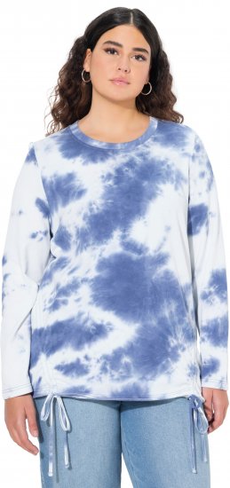 Ulla Popken Tie Dye Gathered Sweatshirt Atlantic Blue - φούτερ/Φούτερ με κουκούλα - 
