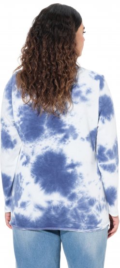 Ulla Popken Tie Dye Gathered Sweatshirt Atlantic Blue - φούτερ/Φούτερ με κουκούλα - 