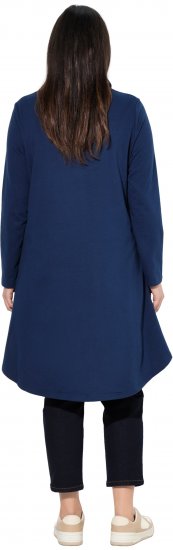 Ulla Popken Flounce Panel Long Sleeve Sweatshirt Dress Navy - φούτερ/Φούτερ με κουκούλα - 