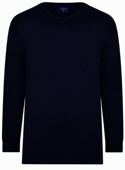 Espionage KW031 V-Neck Pullover Navy - φούτερ/Φούτερ με κουκούλα - φούτερ/Φούτερ με κουκούλα ανδρικά μεγάλα μεγέθη 