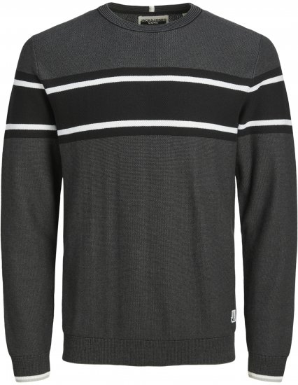 Jack & Jones Logan Spring Knitted Pullover Black - φούτερ/Φούτερ με κουκούλα - φούτερ/Φούτερ με κουκούλα ανδρικά μεγάλα μεγέθη 