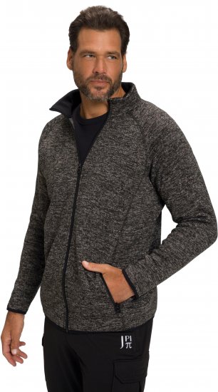 JAY-PI Knitted Fleece Jacket Gray - Μπουφάν - Aνδρικά μπουφαν μεγάλα μεγέθη