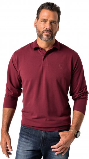 JP1880 Polo Shirt Pique Long Sleeve Red - Πόλο μπλουζάκια - Aνδρικά μπλουζακια πολο μεγάλα μεγέθη