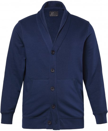 JP1880 Sweat Jacket Shawl Collar Navy - φούτερ/Φούτερ με κουκούλα - φούτερ/Φούτερ με κουκούλα ανδρικά μεγάλα μεγέθη 